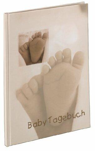Hama Baby-Tagebuch für Jungen und Mädchen (Babyalbum mit 44 illustrierten Seiten, Album zum Selbstgestalten) beige