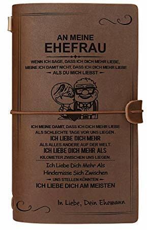 Graviertes Leder-Notizbuch für die Geschenke Meine Ehefrau - Handgefertigtes echtes Lederjournal für das Reisetagebuch Journal Sketch Book - Perfektes Jubiläums-Weihnachtsfest für Ehefrau von Ehemann