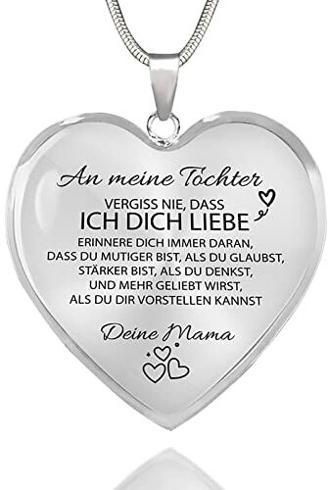 HAYOUWAY Kette Herz Halskette für Damen Mädchen, Mutter Tochter Kette Geschenk An Meine Tochter Kette mit Spruch Herz Anhänger Geburtstag Graduierung Hochzeit Geschenk für Tochter von Mama Papa