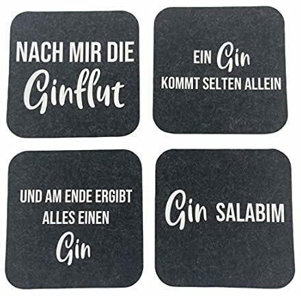 NeLi Untersetzer-Set Filz Dunkelgrau Gin