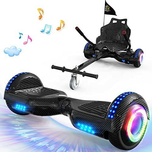 GeekMe Hoverboards mit Sitz,Hoverboards und Kart für Kinder,Hoverboards mit Bluetooth-Lautsprecher,Schöne LED-Leuchten,Geschenk für Kinder
