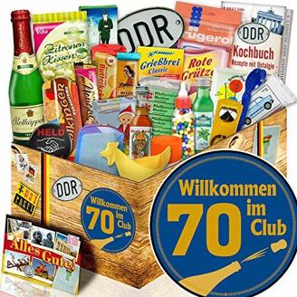 Wilkommen im Club 70 / 24 tlg. Geschenk Set DDR / Geschenke zum 70. Geburtstag