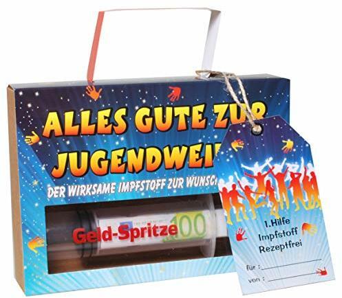 witzige Geld-Spritze Finanzspritze Deko Spritze zum Befüllen mit Geld zur Jugendweihe