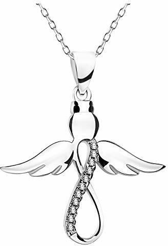 SOFIA MILANI - Damen Halskette 925 Silber - mit Zirkonia Steinen - Schutzengel Anhänger - 50157