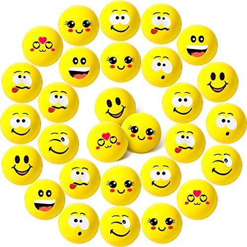 30 Stück Antistressball für Kinder Erwachsene Lächeln Gesicht Stress Bälle 1,6 Zoll Mini Schaum Stressabbau Bälle Stressabbau Spielzeug für Kindergeburtstag Mitbringsel (Niedlicher Stil)