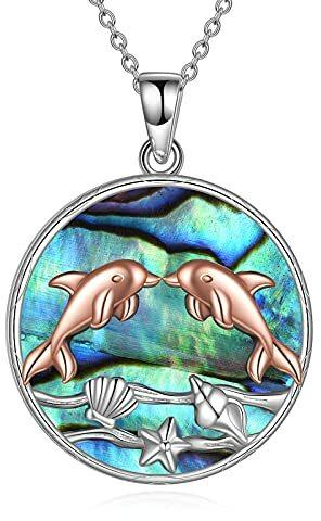 YAFEINI Delphin Halskette Sterling Silber Tier Anhänger Tier Schmuck Geschenke für Frauen Mama Muttertag (Delfin-Halskette)
