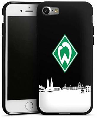 DeinDesign Silikon Hülle kompatibel mit Apple iPhone 8 Case schwarz Handyhülle Offizielles Lizenzprodukt Skyline SV Werder Bremen
