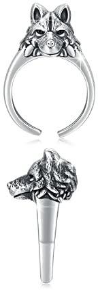 Auriselle Herrenring Verstellbar - Venus Gesichtsmaske Vintage Design Wikinger Ring Daumenring In Silber/Gold