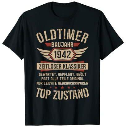80. Geburtstag 80 Jahre Oldtimer Geschenk 1942 Jahrgang T-Shirt