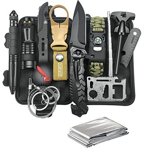 Survival Kit Geschenke für Männer Papa Freund - Vater Ehemann Geschenke Vatertag, Coole Vatertagsgeschenk Teenager Bruder Geburtstagsgeschenk Ideen, Outdoor Survival Ausrüstung für Camping Abenteuer