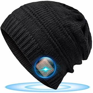Kreative Geschenke für Jugendliche Bluetooth Mütze - Männer Geschenkideen Coole Sachen Technik Geschenke, Mütze mit Bluetooth Kopfhörer Papa Herren Geschenke Weihnachten, Schwarz, Einheitsgröße
