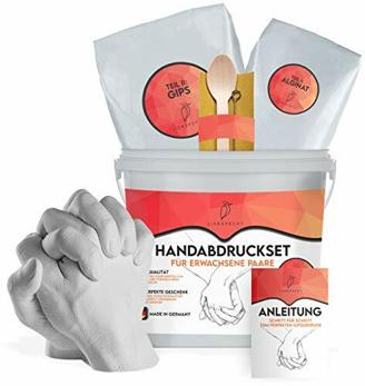 Liebspecht® 3D Handabdruckset für Paare | Gipsabdruck Set Hände [Made IN Germany] | Geschenk für Hochzeitstag Valentinstag Weihnachten oder Jahrestag | Paar Geschenke für Frauen und Erwachsene