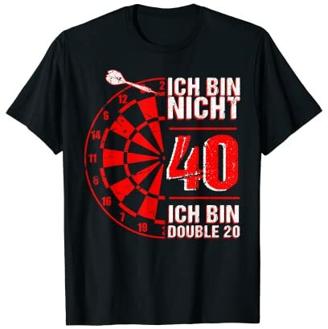 40. Geburtstag Geschenk Mann Spruch Dart Fan Double 20 T-Shirt