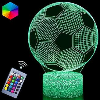 Fußball 3D Nachtlicht, Fußball Spielzeug für Jungen, 3D Illusion Lampe mit 16 Farben Ändern und Fernbedienung, Spaß Herren Gadget Geschenkideen, Geschenk für Kinder Mädchen Jungen