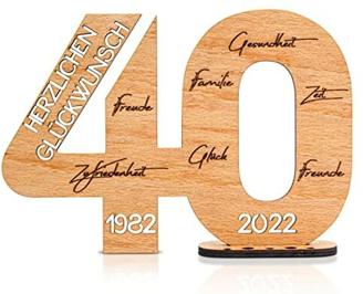 DARO Design - Holz-Schild Gästebuch - Geburtstag Jubiläum - Deko Zahlen 40 Jahre mit Jahreszahlen