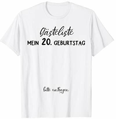 20. Geburtstag Party Gästeliste 20 Jahre Mann Frau Geschenk T-Shirt