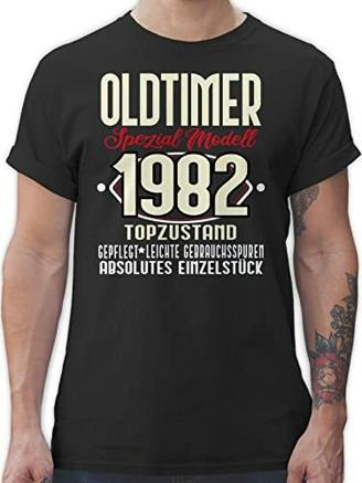 T-Shirt Herren - 40. Geburtstag - Oldtimer Spezial Modell 1983 Vierzigster - L - Schwarz - Tshirts männer Geburstag 40 Tshirt Maenner zum Shirt Mann Jahre Herren-Shirt 40-er t-schirt 40iger - L190