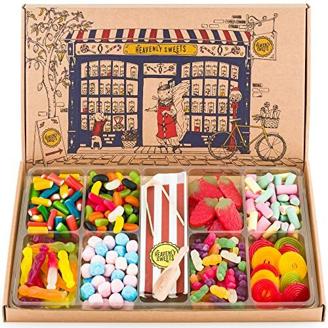 Süßigkeiten Box - Retro Süssigkeiten Geschenkbox für Kinder, Erwachsene, Geburtstag, Weihnachten, Ostern, Gute Besserung - Haribo, Gummibärchen, Bonbons, Fruchtgummis - Heavenly Sweets