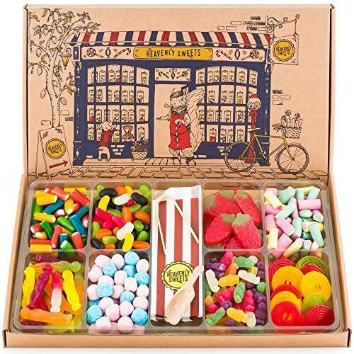 Süßigkeiten Box - Süssigkeiten Geschenkbox für Kinder, Erwachsene, Geburtstag, Weihnachten, Ostern, Gute Besserung - Haribo, Gummibärchen, Bonbons, Fruchtgummis - Heavenly Sweets
