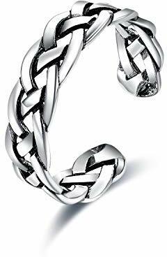 VENACOLY Keltischer Knoten Ringe für Herren 925 Sterling Silber Verstellbare Vintage Daumen Ringe Schmuck Geschenk für Männer