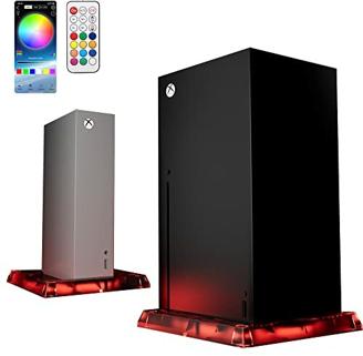 LED-Lichtständer für Xbox-Serie x S-Konsole DOBEWINGDELOU 12 Farben 300 Effekte Musik Sync Farbwechsel Lichter DIY Dekoration Zubehör Vertikalständer mit IR-Fernbedienung und App-Steuerung