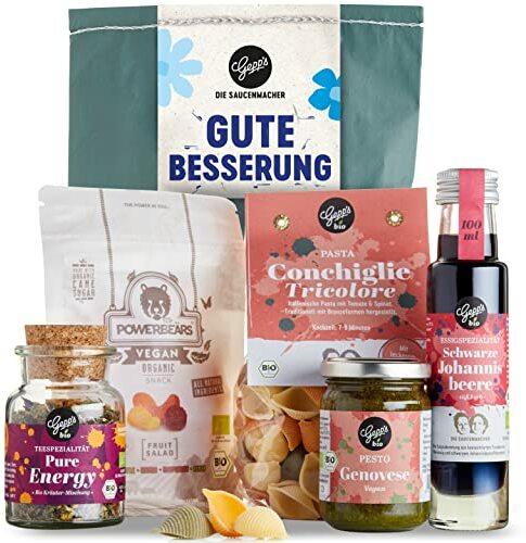 Gepp’s Feinkost Gute Besserung Wundertüte I Gefüllter Geschenkkorb mit Delikatessen für Genesungswünsche I Get well soon Geschenk zur Aufmunterung I Bio Trostpflaster nach eigener Rezeptur