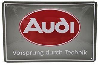 Mehr Relief-Schilder hier... Blechschild - Audi, Vorsprung durch Technik - hochwertig geprägtes Stahlblech Schild, 30 x 20 cm Dekoration, Wandschild, Werkstatt, Garage, Auto Schild