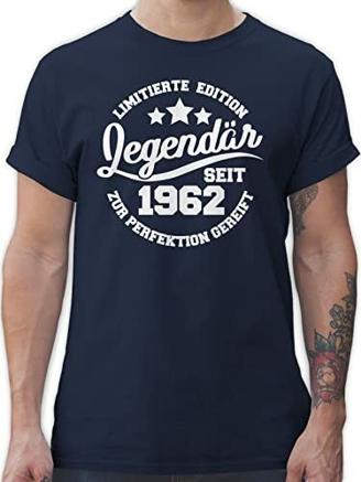 60. Geburtstag - Legendär seit 1962 - weiß - XXL - Navy Blau - Geschenke 60 Geburtstag Mann - L190 - Tshirt Herren und Männer T-Shirts