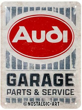 Nostalgic-Art Retro Blechschild, Audi – Garage – Geschenk-Idee für Auto Zubehör Fans, aus Metall, Vintage-Design zur Dekoration, 15 x 20 cm