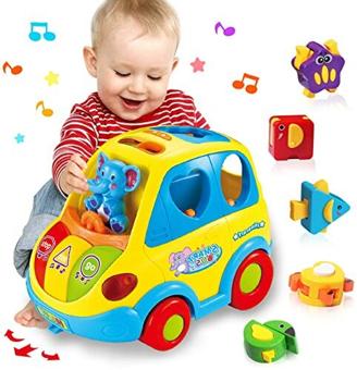 Baby Spielzeug ab 1 Jahr Mädchen Junge Form Sortieren Bus Babyspielzeug ab 6 9 12 18 Monate Kinderspielzeug ab 1 2 Jahre Kinder Spielzeug Geschenk 1 jahre Tiergeräusche/Musik Auto für Kleinkind