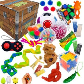 Sensorisches Fidget Spielzeug Pack - Stressabbau Spielzeug - Set gegen Angst, Für Kinder, Tolle Fidget Packs mit Stressbällen, Fidget Cube & Mehr für Partygeschenke, Gewinne, & Reisen