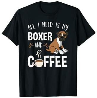 Deutscher Boxer Hund Kaffee Trinken Lustig Geschenk T-Shirt