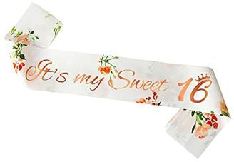 XINDY 16. Geburtstag Schärpe, Rose Gold Geburtstag Schärpe Sweet 16 Schärpe für mädchen 16. Geburtstag Geschenke Alles Gute zum 16. Geburtstag deko Accessoires