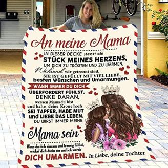 Kuscheldecke Flauschige Personalisierte Decke Geschenke An Meine Mama, Tochter für Mutter Luftpost Positiv Ermutigen Decke(deutsch), Super Weiche Decke Flanell, 150 * 200 cm