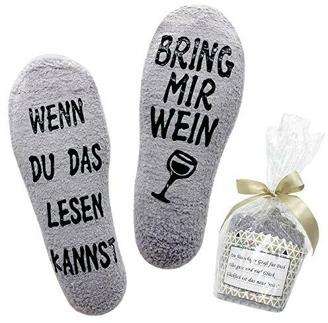 Belloxis Lustige Socken Damen Wein Geschenk Wenn Du Das Lesen Kannst Socken Flauschige Socken