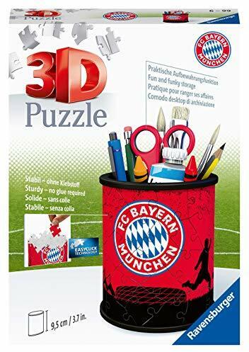 Ravensburger 3D Puzzle 11215 - Utensilo FC Bayern - 54 Teile - Stiftehalter für FC Bayern München Fans ab 6 Jahren, Schreibtisch-Organizer für Kinder
