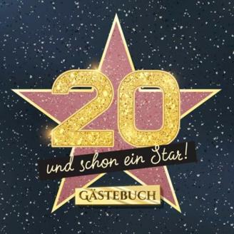 20 und schon ein Star: Gästebuch zum 20.Geburtstag - Geschenk für Mann oder Frau - 20 Jahre Hollywood Party Deko & Geschenke - Buch für Glückwünsche und Fotos der Gäste
