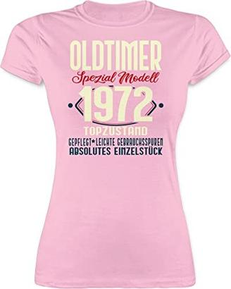 Shirt Damen - 50. Geburtstag - Oldtimer Spezial Modell 1973 dunkel - M - Rosa - t Shirt rosa Damen - L191