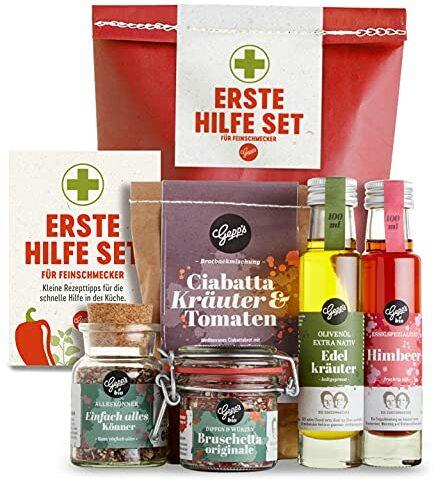 Gepp's Feinkost Erste Hilfe Wundertüte als lustige Geschenkidee I Geschenkkorb mit Delikatessen für die Schnelle Hilfe bei Geschmacksnotfällen I Geschenk für Männer und Frauen I Witziges Geschenkset