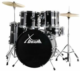 XDrum Classic Schlagzeug Komplettset Schwarz inkl. Schule