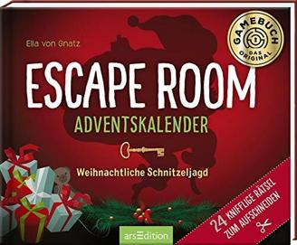 Escape Room Adventskalender. Weihnachtliche Schnitzeljagd: 24 knifflige Rätsel zum Aufschneiden | Ein Escape-Abenteuer im Schnee