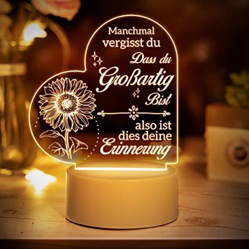 Geschenke für Frauen Zum Geburtstag – Gravur inspirierende Nachtlichter für beste Freunde, Schwestern, Kollegen, Ehefrau, Mutter, Geschenke zum Muttertag