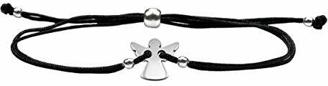 Milosa SchmuckDesigns Schutzengel Armband schwarz für Mädchen mit Engel zur Konfirmation, Firmung, Kommunion, Glücksengel Geschenk