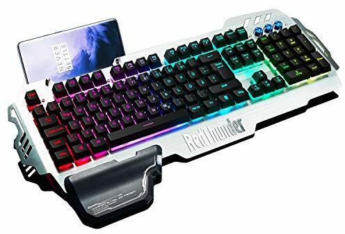 RedThunder K900 Halbmechanisch Gaming Tastatur [Version 2022], QWERTZ DEUTSCH Layout, RGB Beleuchtete Tastatur, Ganzmetallpaneel, 26 Tasten Anti-Ghosting, Tastatur Für PC/Laptop/PS4/Xbox One Gamer