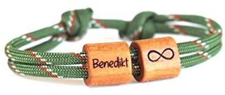Holz Armband mit Gravur | Personalisiertes Holzarmband mit Namen | Schmuck Geschenk für Männer, Papa, Herren, Damen, Frauen