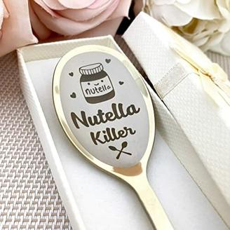 Nutella Killer Löffel – personalisierter Löffel mit Namen und Datum – personalisiertes Geschenk für Nutella gestempelter Löffel – Andenken - lustiges Geschenk