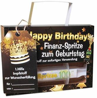 witzige Geld-Spritze Finanzspritze Deko Spritze zum Befüllen mit Geld zum Geburtstag,Happy Birthday