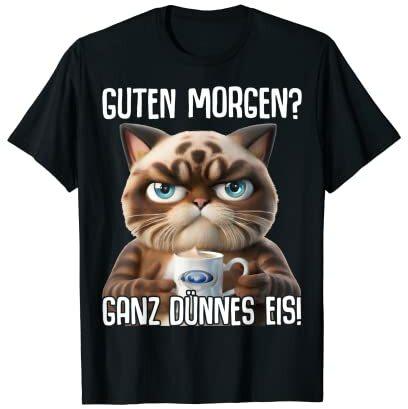 Kaffee Morgenmuffel Mitarbeiter Spruch Katze Lustig Geschenk T-Shirt