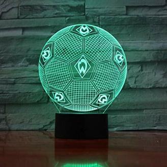 Bundesliga Fußball Team Fc Werder Bremen 3D Illusion Led Nachtlicht Jungen Kinder Baby Geschenke Fußball Tischlampe Nachttischdekoration
