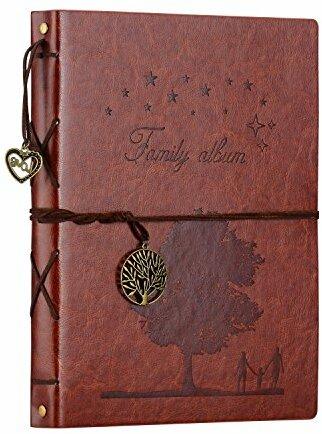 ZEEYUAN Fotoalbum Selbstgestalten Leder Scrapbooking Fotobuch 60 Seiten Ringbuch mit Fotoecken als Geschenk zum Valentinstag Geburtstag Weihnachten für Alle